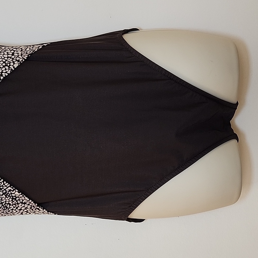Miraclesuit Brown Leopard Print Slimming One Piece Swimsuit Beach Pool Size 10 - Picture 4 of 16